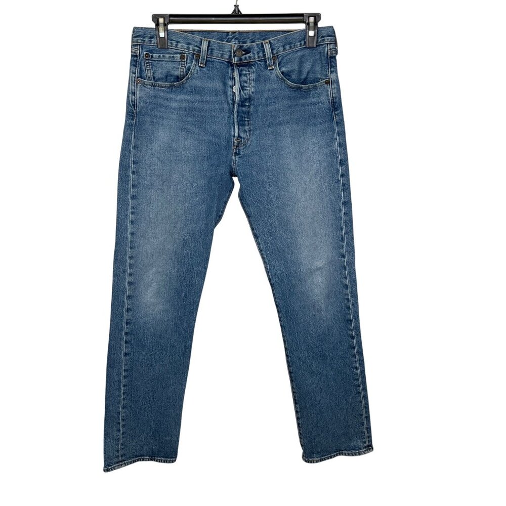 Levis 501 Original Fit Mens Jeans Size 33x32 Button Fly Straight Leg Blue Denim